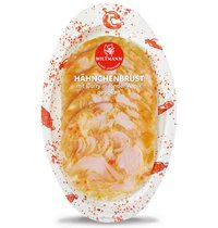 Hähnchenbrust mit Curry in Rinder-Aspik, gepökelt