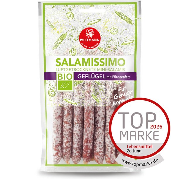Bio Salamissimo Luftgetrocknete Mini-Salamis Geflügel mit Pflanzenfett