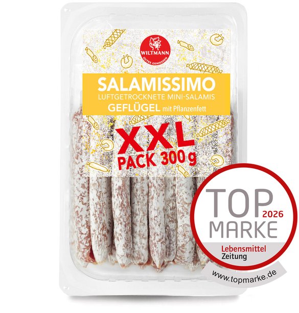 Salamissimo Luftgetrocknete Mini-Salamis XXL Geflügel mit Pflanzenfett